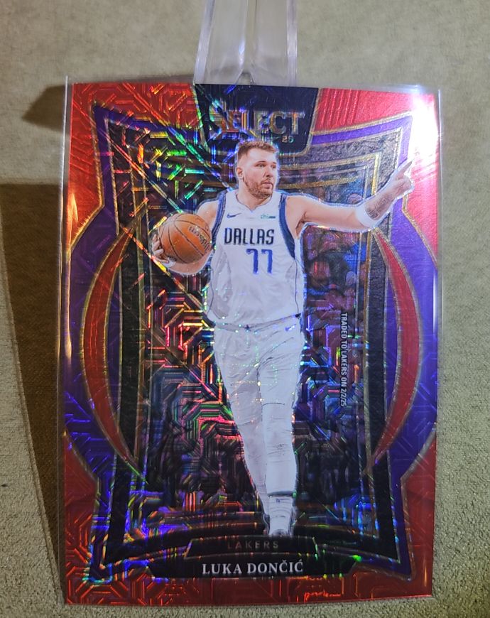 2024-25 Panini Select #56 Luka Dončić Concourse Orange Flash Prizm — front