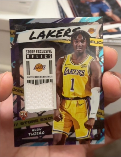2025-26 Topps Basketball SR-AH Adou Thiero Store Exclusive Relic Lakers — front