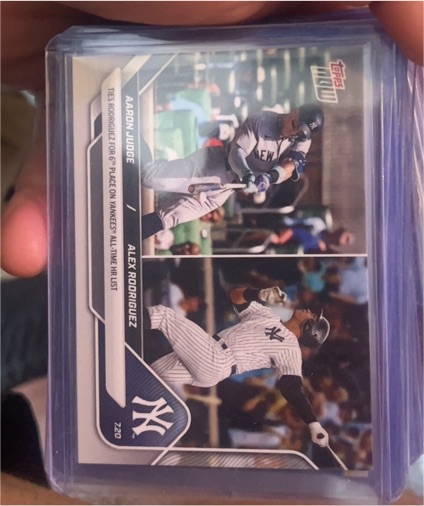2025 Topps Now #220 Aaron Judge / Alex Rodriguez — front