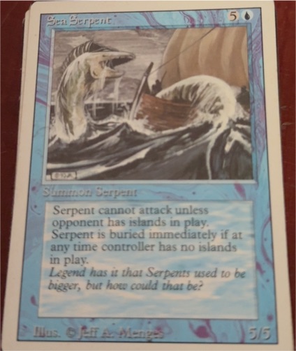 1994 Magic The Gathering Revised Edition Sea Serpent — front