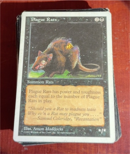 1994 Magic: The Gathering Revised Edition Plague Rats — front