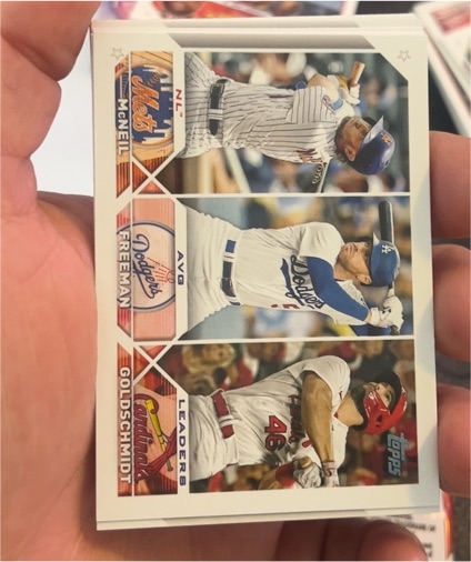 2023 Topps Series 1 #43 NL AVG Leaders Jeff McNeil/Freddie Freeman/Paul Goldschmidt — front