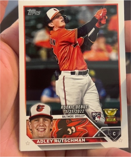 2023 Topps Update #US180 Adley Rutschman Rookie Debut Baltimore Orioles — front
