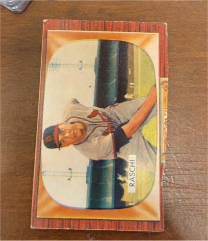 1955 Bowman #185 Vic Raschi — front