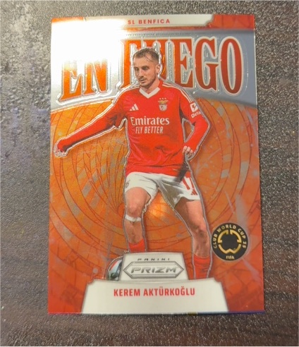 2025 Panini Prizm FIFA Club World Cup En Fuego #30 Kerem Aktürkoğlu — front