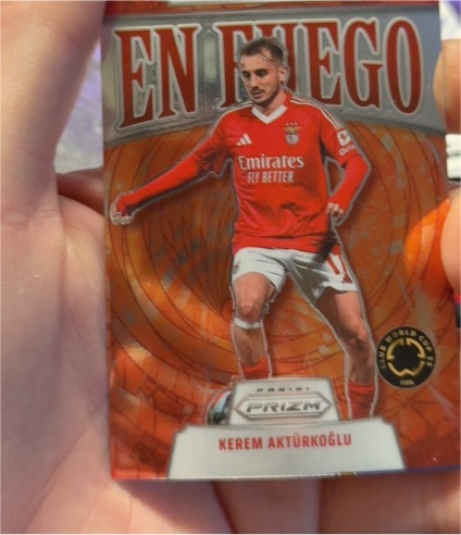 2025 Panini Prizm FIFA Club World Cup En Fuego #30 Kerem Akturkoglu — front