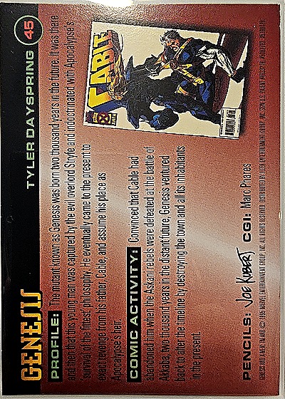 1996 Fleer X-Men #45 Genesis — back
