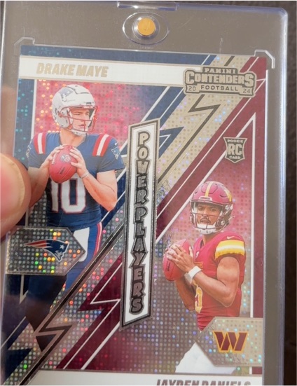 2024 Panini Contenders #22 Drake Maye / Jayden Daniels Power Players — front