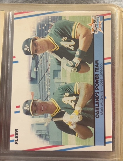 1988 Fleer #624 Mark McGwire / Jose Canseco — front