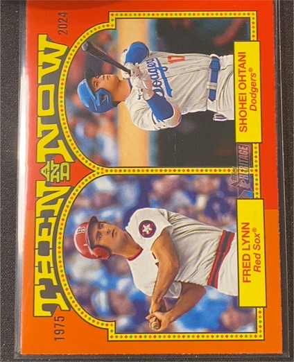 2024 Topps Heritage #TAN-8 Fred Lynn / Shohei Ohtani Then and Now — front