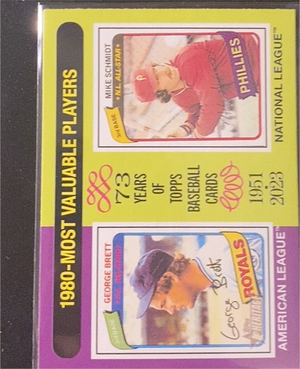 2024 Topps Heritage #195 1980 MVPs (George Brett / Mike Schmidt) — front
