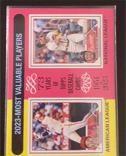 2024 Topps Heritage #204 2023 MVPs (Shohei Ohtani / Ronald Acuña Jr.) — front