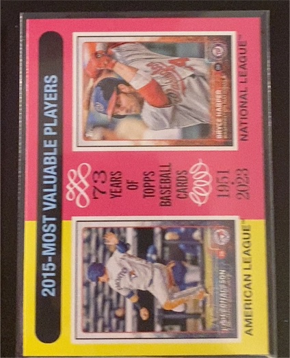 2024 Topps Heritage #208 2015 Most Valuable Players Bryce Harper/Josh Donaldson — front