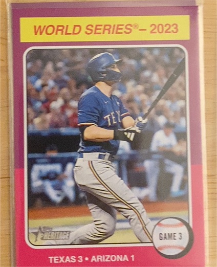 2024 Topps Heritage #463 World Series 2023 Game 3 Corey Seager Texas Rangers — front