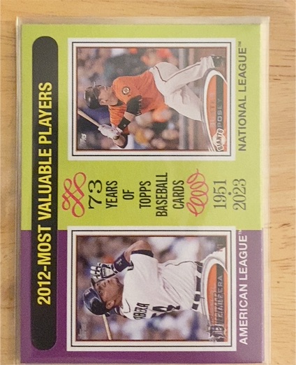 2024 Topps Heritage #199 2012 MVPs Miguel Cabrera / Buster Posey — front