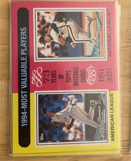 2024 Topps Heritage #198 1994 MVP Most Valuable Players Frank Thomas / Jeff Bagwell — front