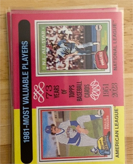 2024 Topps Heritage #196 1981 MVPs (Rollie Fingers / Mike Schmidt) — front