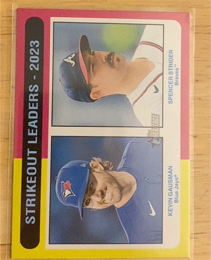 2024 Topps Heritage #312 Strikeout Leaders (Spencer Strider / Kevin Gausman) — front