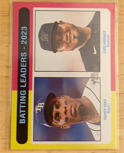 2024 Topps Heritage #306 Batting Leaders - 2023 (Yandy Díaz / Luis Arraez) — front