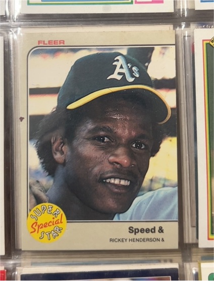 1983 Fleer #646 Rickey Henderson Speed & Power — front