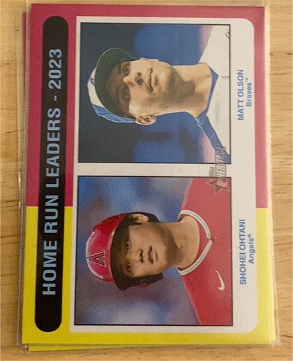 2024 Topps Heritage #307 Home Run Leaders - 2023 (Shohei Ohtani / Matt Olson) — front
