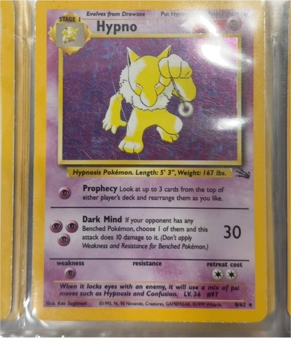 1999 Pokémon Fossil #8 Hypno — front