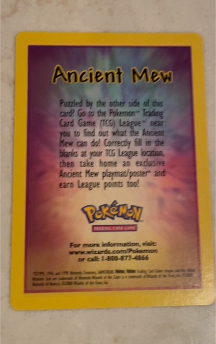 1996 Pokemon Ancient Mew — front