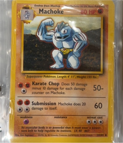 1999 Pokémon Base Set #34 Machoke — front