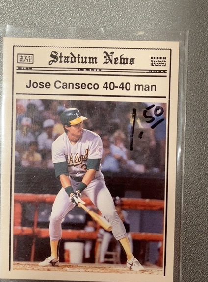 1990 Stadium News #NNO Jose Canseco 40-40 Man — front