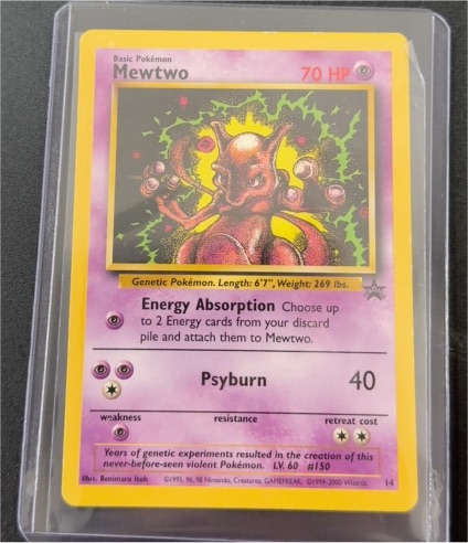 1999 Pokémon Black Star Promo #14 Mewtwo — front