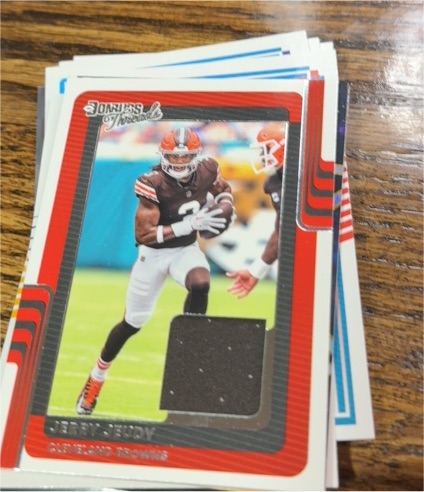 2025 Panini Donruss Threads #DTH-JJY Jerry Jeudy — front