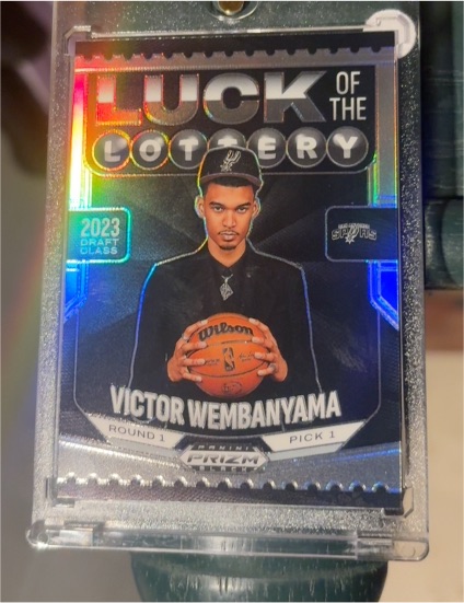 2024-25 Panini Prizm Black Luck of the Lottery #14 Victor Wembanyama Silver Prizm — front