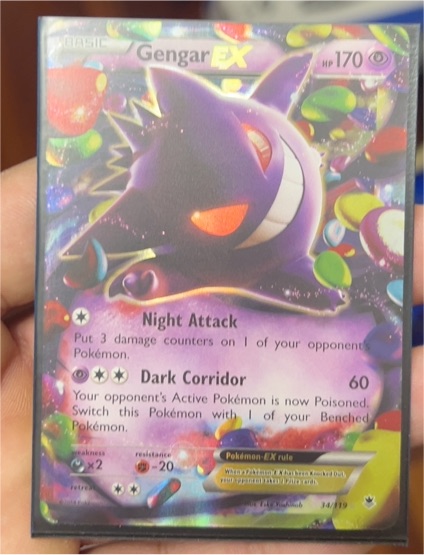 2014 Pokémon TCG XY Phantom Forces #34 Gengar EX — front