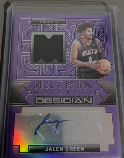 2023-24 Panini Obsidian Matrix Material #MM-JGR Jalen Green — front