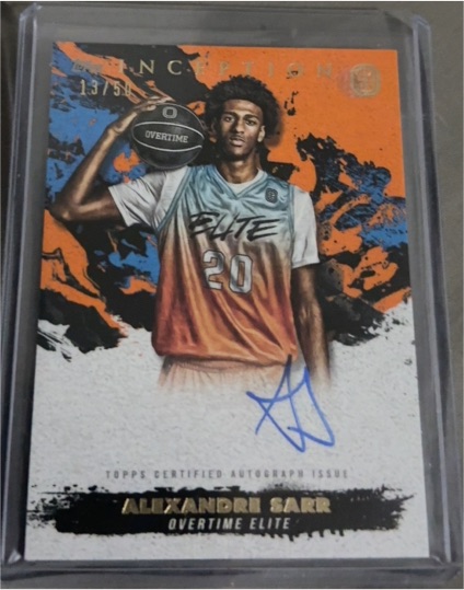 2021 Topps Inception OTE Alexandre Sarr Overtime Elite Autograph #162/200 — front
