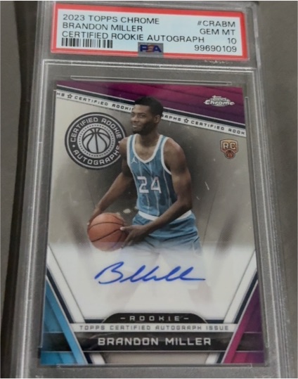 2023 Topps Chrome #CRA-BM Brandon Miller Certified Rookie Autograph — front