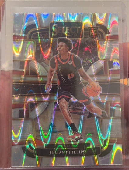2023-24 Panini Select #82 Julian Phillips Concourse Tectonic Prizm RC Chicago Bulls — front