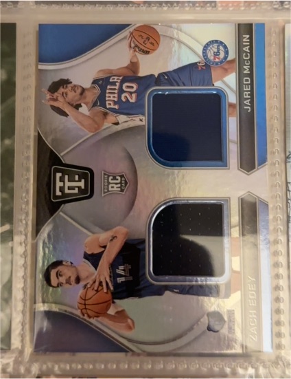 2024 Panini Totally Certified Rookie Dual Swatches Jared McCain / Zach Edey — front