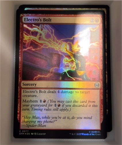 2025 MTG Spider-Man: Eternal Electro's Bolt #77 — front