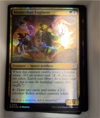 2025 Magic: The Gathering #U 213 Biomechan Engineer — front