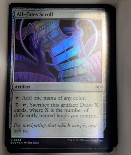 2025 Magic the Gathering Edge of Eternities #234 All-Fates Scroll — front