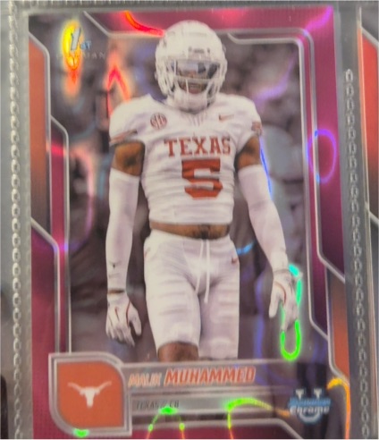 2025 Bowman Chrome University #112 Malik Muhammad Texas Longhorns — front
