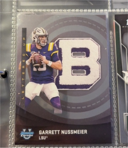 2025 Bowman University Chrome #LU-3 Garrett Nussmeier Lettered Up — front