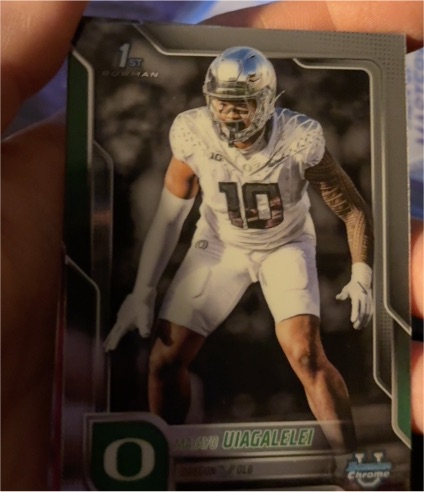 2025 Bowman Chrome University #64 Matayo Uiagalelei Oregon Ducks — front