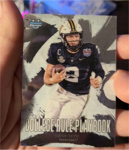 2025 Bowman Chrome University #CRP-11 Diego Pavia College Rule Playbook Vanderbilt — front