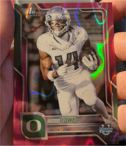 2025 Bowman University Chrome #166 Justius Lowe — front