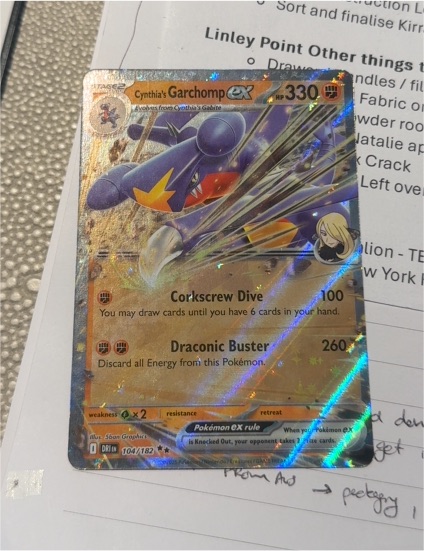 2025 Pokémon Destined Rivals #104 Cynthia's Garchomp ex — front