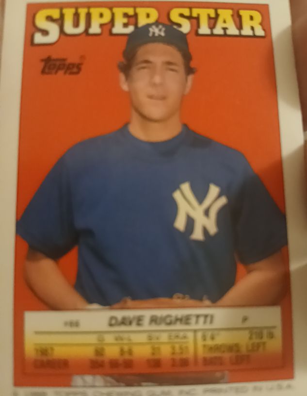 1988 Topps Stickers #66 Dave Righetti — front