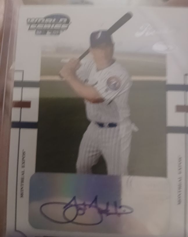 2004 Donruss World Series Montreal Expos Autograph Card — front