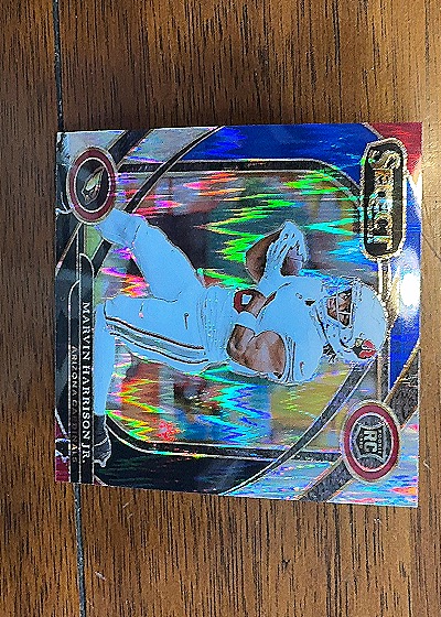 2024 Panini Select Marvin Harrison Jr. Club Level Red & Yellow Shock Prizm — front